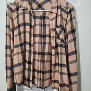 Mudd Blue and Cream Plaid Shirt